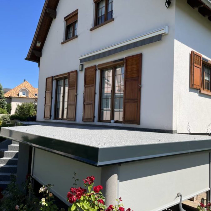 IMG_3187 675X675 | Art et marbre Terrasse marbre concassé avec étanchéité, retombée verticaux en tôle laqué à Wolxheim Strasbourg